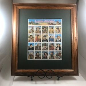 Vintage 1994 Stamps, Legends of the West, Framed